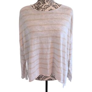 Eileen Fisher Cream and Tan Knit Top